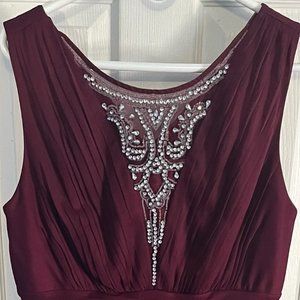 Dark Red Sequined Dress - Melrose Bridal - Size 16